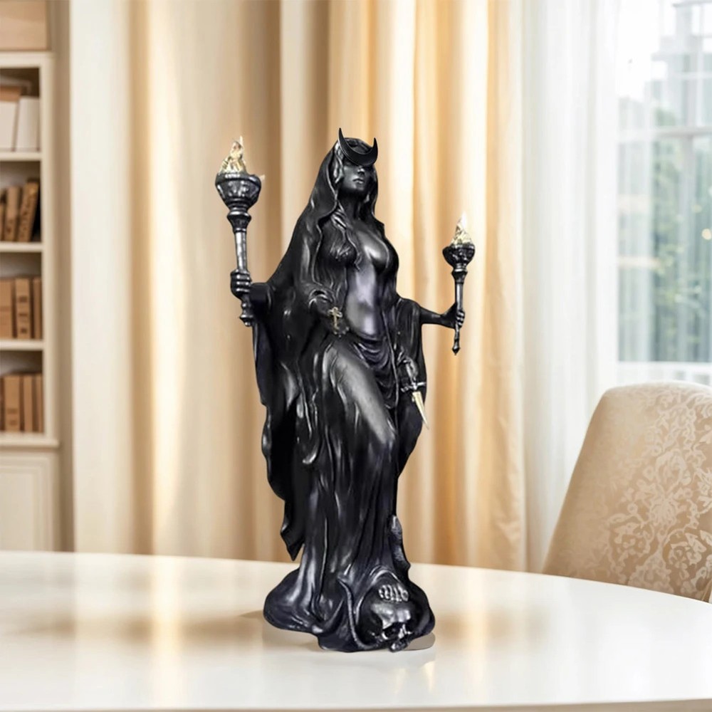 Hecate Greek Goddess Statue Resin Figurine Underworld Dogs Sculpture