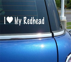 I LOVE HEART MY REDHEAD RED HEAD GINGER FUNNY DECAL STICKER ART CAR WALL