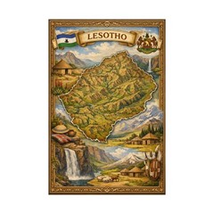 Lesotho Poster | Travel Map Souvenir