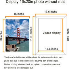 16X20 Frames, Picture Frames for Wall, Display Pictures 11X14 with Mat or 16X20