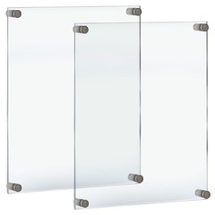 105530SLV2PK Floating Acrylic Wall Frame with Silver Stand Off Caps 22″ x 28″…