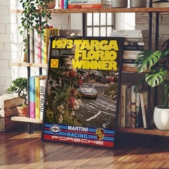 Porsche 911 Carrera RSR Poster Wall Art 1973 Targa Florio Canvas Martini Racing