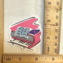 Pink Grand Piano Sticker Watercolor Piano Waterproof Vinyl Style Music #92
