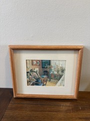 Vintage Framed Wall Art Print of “Letter-Writing» (1912) by Artist Carl Larsson