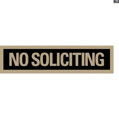 Stylish Self-Stick ‘No Soliciting’ Sign – Perfect for Home Entryways
