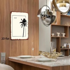 Metal Palm Tree Sign 8X12 Inches Wall Art