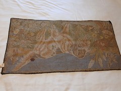 Vintage Velvet Wall Hanging – Hunting Theme – Dog w/bird In mouth