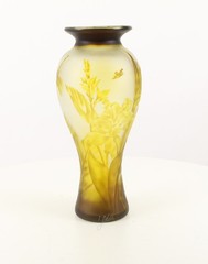 VASE DRAGONFLY Art Nouveau Vases Gallé style overlaid glass floral decoration