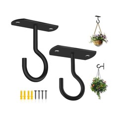 Ceiling Hooks for Hanging Plants Outdoor Indoor Metal Iron 2 Pack