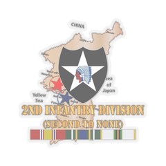 Kiss-Cut Stickers – Army – Korea Map – 2nd Infantry Div – Second to None w SVC