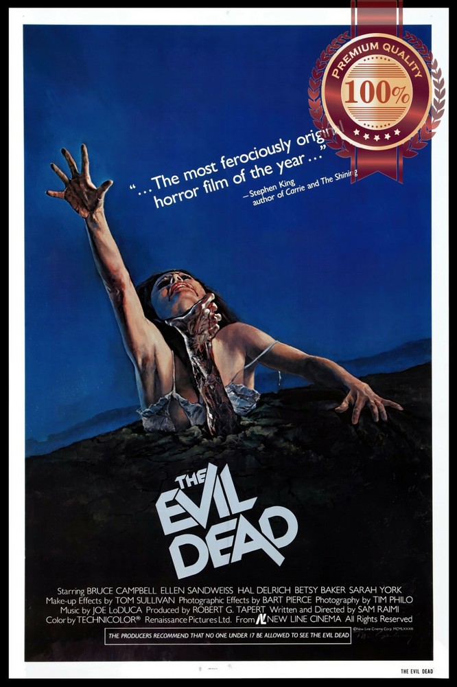 THE EVIL DEAD 1981 80s OFFICIAL ORIGINAL CINEMA FILM MOVIE PRINT PREMIUM POSTER