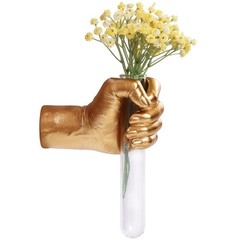 Gold Hand Vase, Wall Mounted Decor – Hanging Statue for Living Rooms & Entran…