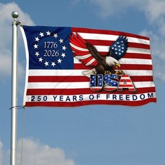 250 Years of Freedom American Patriot Betsy Ross 1776 2026 Flag Banner 3x5Feet