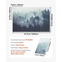 Uimoso 8 Pack Art Acoustic Wall Panels 15.8 x 11.8 inch Self-Adhesive Forest