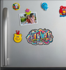 Houston Texas Fridge Magnet or Laptop Sticker
