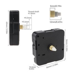 MovFlax Clock Mechanism Replacement, 13mm(1/2 Inch) Long Shaft 5mm(3/16 Black