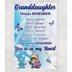 Granddaughter Butterfly Laminated Print Unframed Poem Picture 8.5×11 Gifts