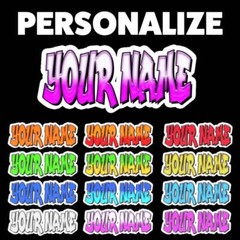 Custom Personalized Graffiti Name Decal Sticker PINK & WHITE or YOUR CHOICE