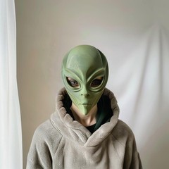3D Printed Alien Face Mask | Realistic Extraterrestrial Sci-Fi Mask for Adults