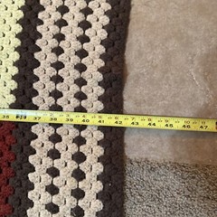 Crocheted Organic Afghan Granny Squares Lap Crib Baby Nursery Blanket 54”x42”