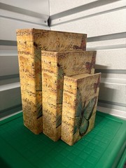 Nesting Boxes Butterflies & Music Notes Faux Books Set of 3