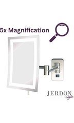 JERDON Rectangular 6.5-Inch x 9-Inch Wall Mount Mirror – Makeup Mirror with 5…