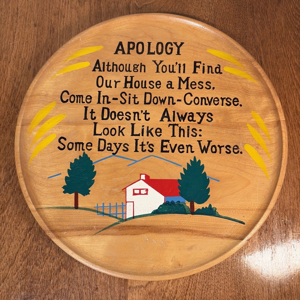 Vintage Wooden Wall Plaque Funny Saying Kitchen Decor House a Mess Humor Sign