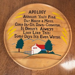 Vintage Wooden Wall Plaque Funny Saying Kitchen Decor House a Mess Humor Sign