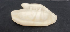 Carved Stone Lizard Trinket Soap Dish Ivory Color Matte Whimsical Boho Figural