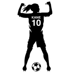 Girls Football Player Personalizable Name Wall Sticker Athletic Sports Girl Room