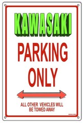 Kawasaki Parking Only Metal Sign 12×18 Aluminum Garage Wall Decor Gift