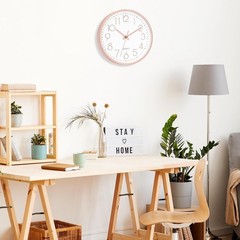 Minimalist 8 Inch Silent Wall Clock with Rose Gold Frame – Easy Installation