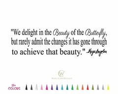 We delight in the Beauty Butterfly Inspirational Wall Quote Saying Vinyl Decal