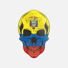 Skull Flag Ecuador Vinyl Sticker Decal