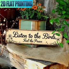 Listen To The Birds Peace Metal Sign Vintage Dandelion Rustic Wall Decor Plaque