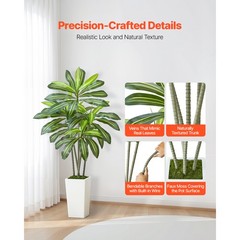 Uimoso 5ft Artificial Dracaena Tree in Pot Indoor Home Decor Faux Fake Plant