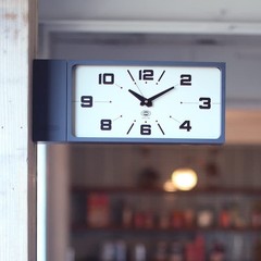 DULTON Double Face Wall Clock Rectangle H21-0362BK Black Magnet Type
