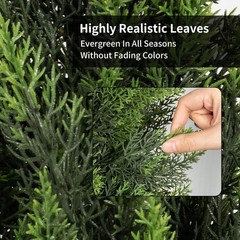 5FT Artificial Cedar Topiary Trees 2 Set, Realistic Fake Cypress Tree Tall Faux