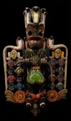 Unique Handcrafted 24 in Wooden Demon Devil Mask from Sri Lanka | Traditional