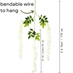 Hanging Faux Purple Wisteria Wedding Floral Decor – 24 pcs, 72 Branches Total