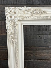 24 x 36 In stock ready to ship, compo XL ornate corners wood frame, Ivory finish