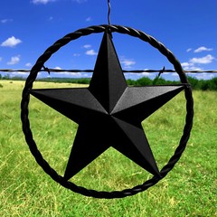 Rustic Dimensional Barn Star – 12″ Black Metal Country Farmhouse Home Decoration