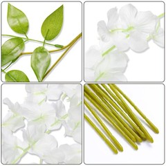 EZFLOWERY 6 Pack 3.6 Feet Artificial Wisteria Vine Hanging Flowers Garland Silk