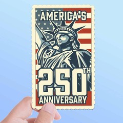 America’s 250th Anniversary Stamp Sticker – Cool Patriotic USA Decal