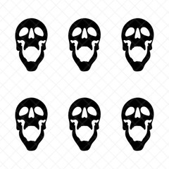 6 Pack – SKULL Vinyl Decals | Gothic Halloween Stickers – Decoration
