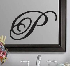 Script Wedding Letter Initial Vinyl Sticker Decal (b)