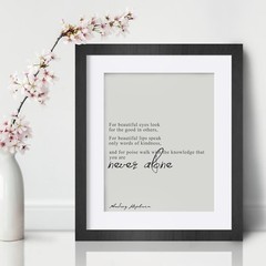 Audrey Hepburn Inspirational Wall Art Print Motivational Quote Poster Decor Gift