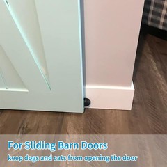 Door Stops 2 Pack, Magnetic Door Stopper, Self Adhesive, Black Floor Mount