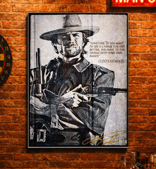 Western Cowboy Wall Art Panel | Vintage Gunslinger Decor | High Gloss Chromaluxe