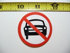 NO NOT ALLOWED CARS VEHICLES SMALL STICKER DECAL JOB OCCUPATION WORK PROHIBITED